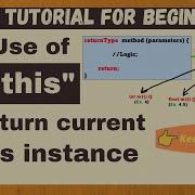 This Keyword To Return Current Class Instance Java For Beginners