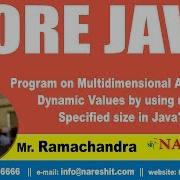 Program On Multidimensional Array With Dynamic Values By Using User Specified Size In Java