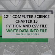 CHAPTER 13 SIMPLIFIED NOTES PYTHON AND CSV FILE 12TH COMPUTER SCIENCE TNSCERT SYLLABUS