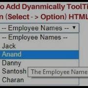 Dropdown Select Option Dynamically Tooltip Using Jquery Php