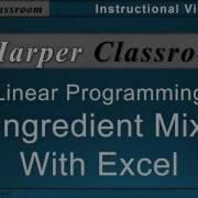 LP Ingredient Mix Using Excel Solver Dr Harper S Classroom