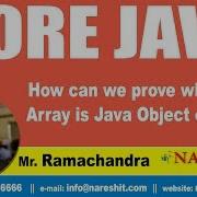 Core Java Tutorials How Can We Prove Whether Array Is Java Object Or Not Mr Ramachandra