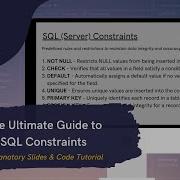The Ultimate Guide To SQL Constraints