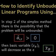 How To Identify Unbounded Linear Programs Using Reduced Costs And Direction Of Unboundedness Ex
