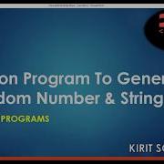 Python Programs 6 Python Program To Generate Random Number Generate Random String