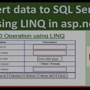 Insert Data To Sql Using LINQ In Asp Net Crud Part 1