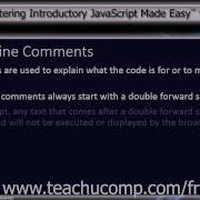 JavaScript Training Tutorial Single Line Comments