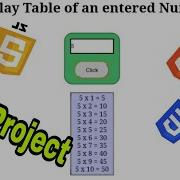 Html Javascript Mini Project Enter Number Display The Multiplication Table In Javascript Html Css