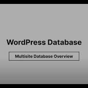 WordPress Database Schema Multisite Database Overview