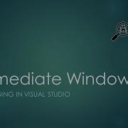 9 Immediate Window Basic Visual Studio Debugging