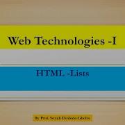 LIsts In HTML HTML Part 7