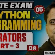 GATE Exam Python Programming 05 Operators Part 3 DA