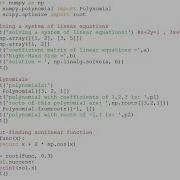 Root Finding Using Numpy And Scipy System Of Linear Equations Nonlinear Functions Polynomials