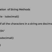 Application Of String Methods Isascii Isdecimal And Isdigit