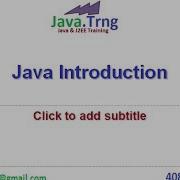 Java Introduction Online Java J2EE Training