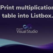 PRINT MULTIPLICATION TABLE INTO LISTBOX C
