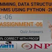 Programming Data Structures And Algorithms Using Python NPTEL Week 06 Quiz Answers 2023