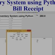 Inventory System Using Python With Bill Receipt