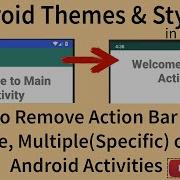 How To Remove ActionBar From Single Multiple Or All Android Activities Android Studio Tutorials