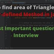 How To Find Area Of Triangle Using User Defined Method In Java Most Important Question In Interview