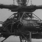 Aviator Howard Hughes Tests His XH 17 Flying Crane Helicopter In Culver City C HD Stock Footage