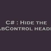 C Hide The TabControl Header