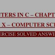 Pointers In C Chapter 8 Exercise Solved Answers Part 1