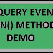 JQUERY EVENTS ON METHOD DEMO