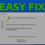 How To Fix Script An Error Has Occurred In The Script On This Page