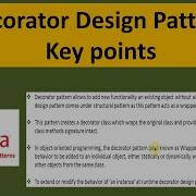 Decorator Design Pattern Key Points