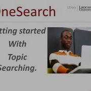 OneSearch Getting Started With Topic Searching