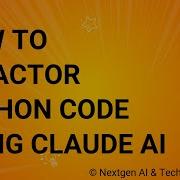 How To Refactor Python Code Using Claude AI