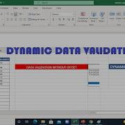 DYNAMIC DATA VALIDATION USING OFFSET