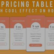 Pricing Table Design For Website With Amazing Hover Effect Using Simple HTML CSS