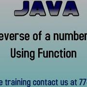 Reverse Number Using Function In Java
