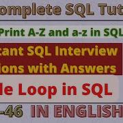 46 While Loop In SQL Loops Concepts In Database Important SQL Interview Questions With Answers