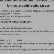 Machine Dependent Assembler Features Part1 English