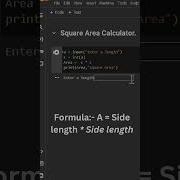 Make Your Own Square Area Calculator In Python STEM Dragon Maths Shorts Trending