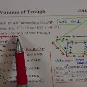 Find Expression For Maximum Volume Of Trough With Trapezoidal Cross Section
