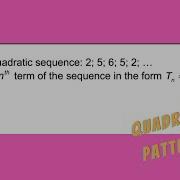 Patterns Quadratic Sequence Step By Step Problem Walkthrough