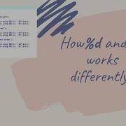 Difference Between Format Specifier D And I In C Language