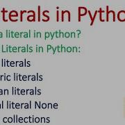 Literals In Python String Literals Numeric Literals Boolean Literals Literal None CBSE Python
