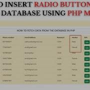 How To Insert Radio Button Value Using PHP MySQL Inserting Radio Button Value Snehacodes7132
