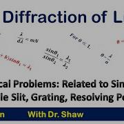 Important Numerical Problems On Diffraction Single Slit Double Slit Grating Resolving Power