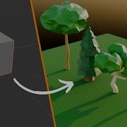 Как создать низкополигональные деревья в Blender урок