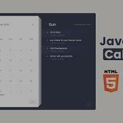 Modern Calendar With Todo In HTML CSS And JS Part 1 JavaScript Events Calendar