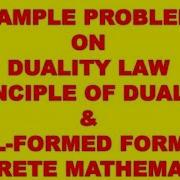 Duality Discrete Mathematics Propositional Logic