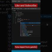 Input From Getch Function Shortvideo Shorts Learning Clanguage Program Coding Programming