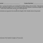 Modelling With Sinusoidal Functions MCR3U