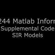 Matlab Supplemental Code SIR Models